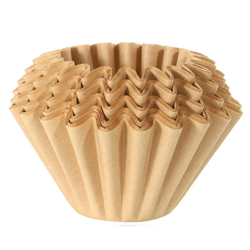 50PCS Kraft Paper Coffee Filter Cups Bowl Shape Origami Hand Brewed Drip Corrugated Disposable Cup for Pour over Espresso
