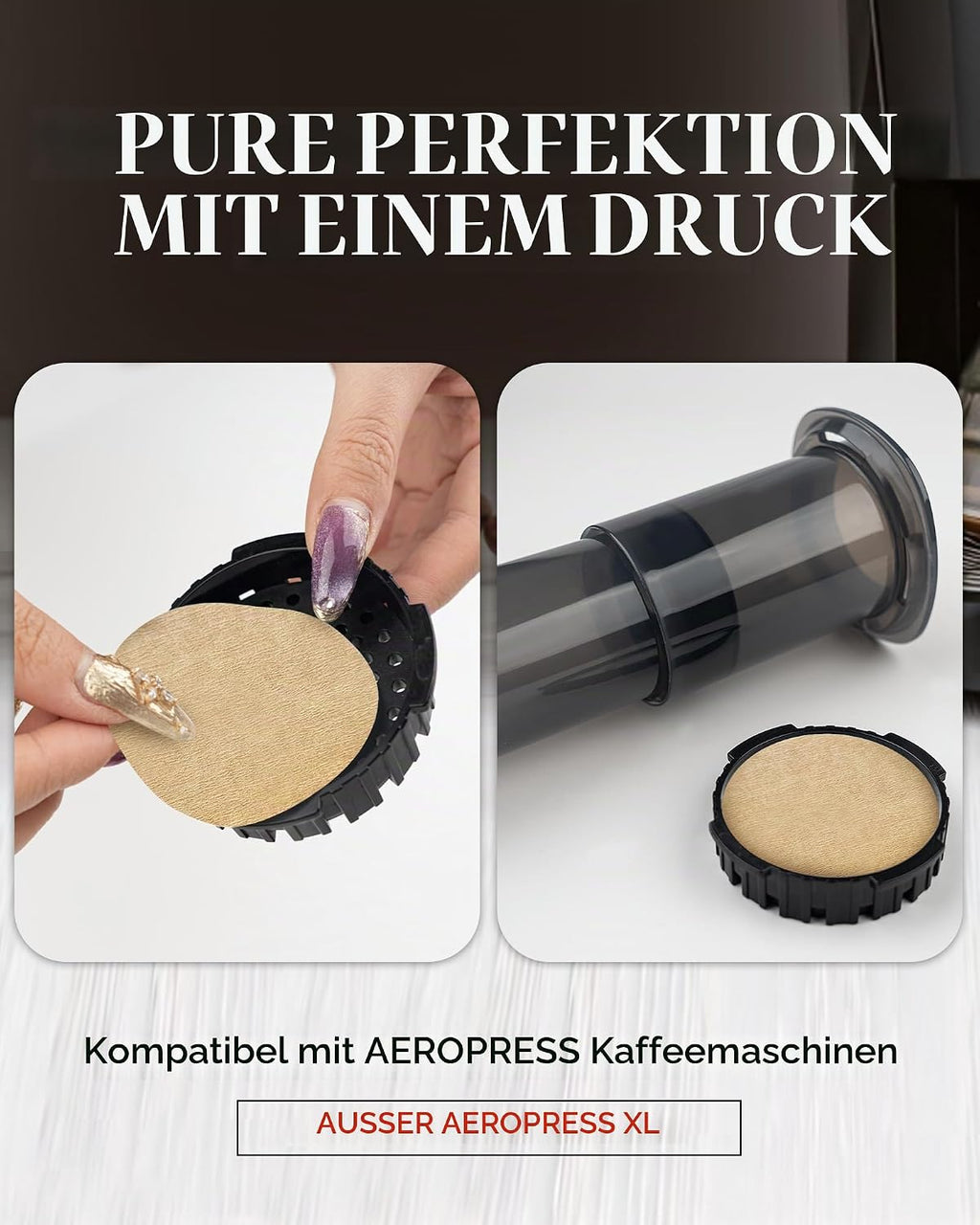 500Er-Pack Aeropress Filter,64 Mm,Einweg & Runde Papierfilter,Kompatibel Mit Aero-Press Kaffeemaschinen,Natürliche Farbe