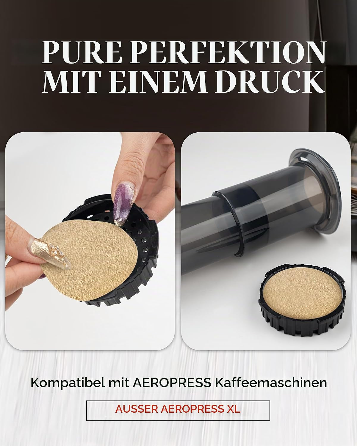 500Er-Pack Aeropress Filter,64 Mm,Einweg & Runde Papierfilter,Kompatibel Mit Aero-Press Kaffeemaschinen,Natürliche Farbe