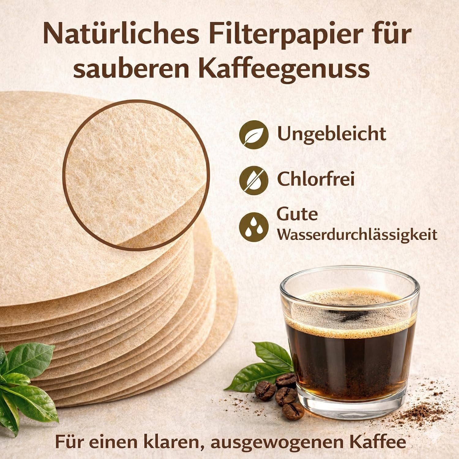 1600 Stück Filter Für Aeropress – 63,5 Mm Kaffeefilter, Ungebleicht | Runde Papierfilter, Naturbraun Für Aeropress Original & Go Sowie Ausgewählte Bialetti Moka Pots Und Espressokocher