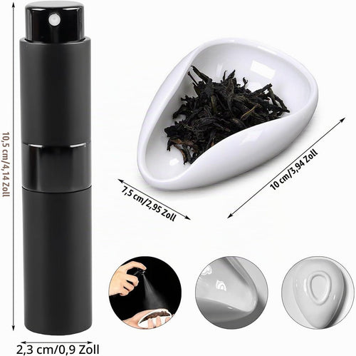 1 Satz Weiß Kaffeebohnen Dosierbecher Und Sprühflasche Set, Keramik-Kaffeebohnen-Dosierbecher & RDT Sprühflasche – Ideal Für Espresso-Liebhaber, Barista-Zubehörset Für Kaffee, Tee, Brauen
