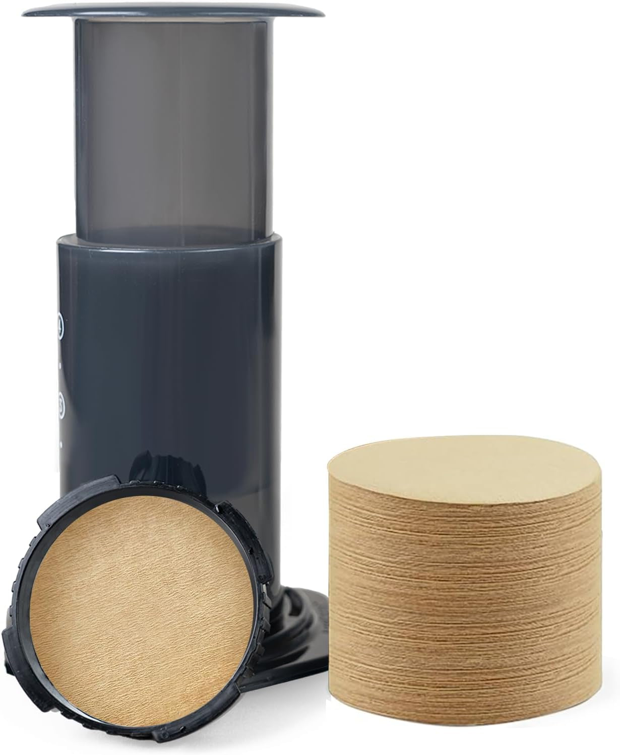 500Er-Pack Aeropress Filter,64 Mm,Einweg & Runde Papierfilter,Kompatibel Mit Aero-Press Kaffeemaschinen,Natürliche Farbe