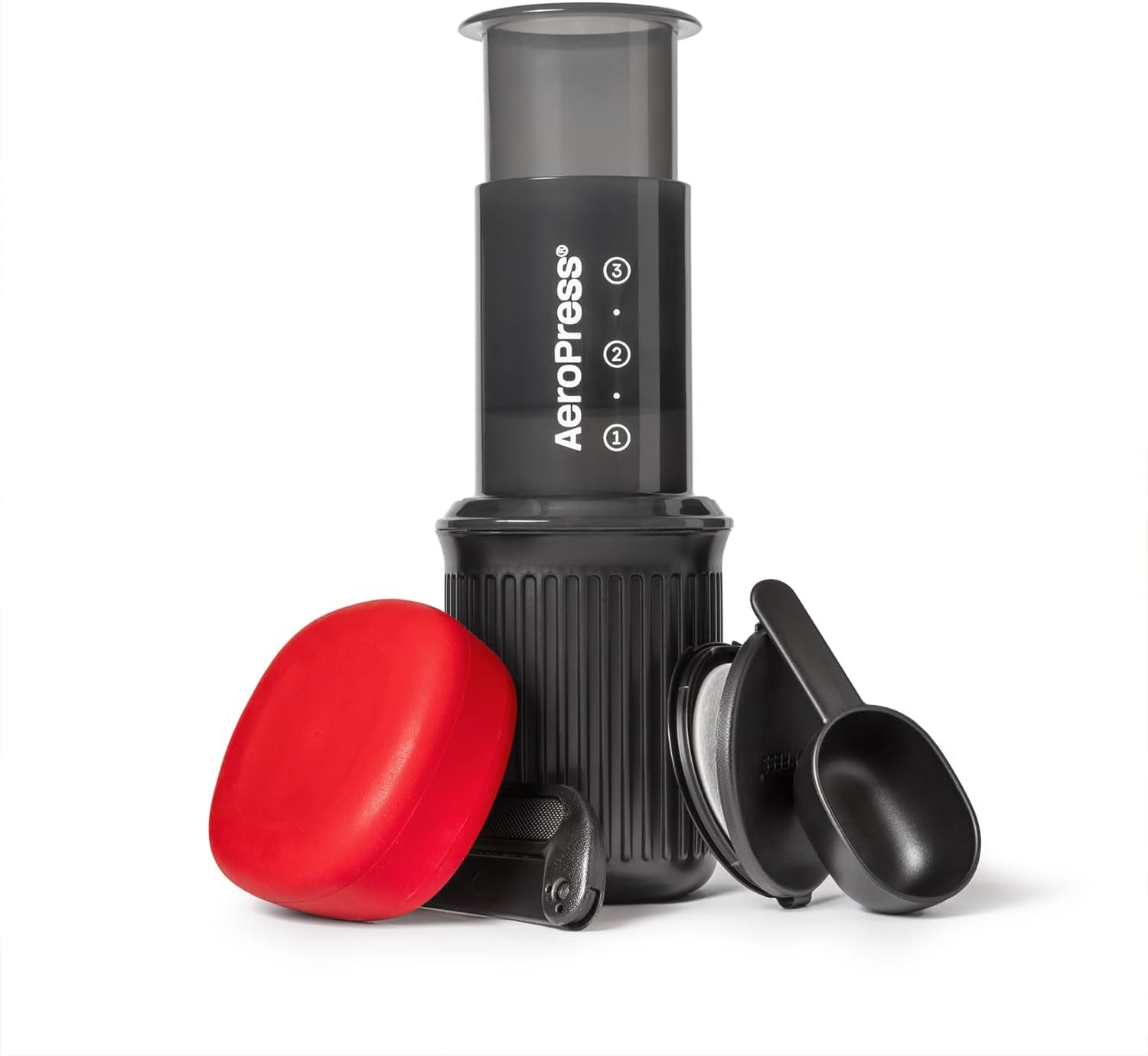 Aeropress Go Extra Kleines Tragbares Kaffeemaschinen-Set, Ideal Für Reisen, Wandern & Camping, All-In-One French Press, Manuelle Espresso- & Pour-Over-Kaffeemaschine, 2 Min Brühzeit