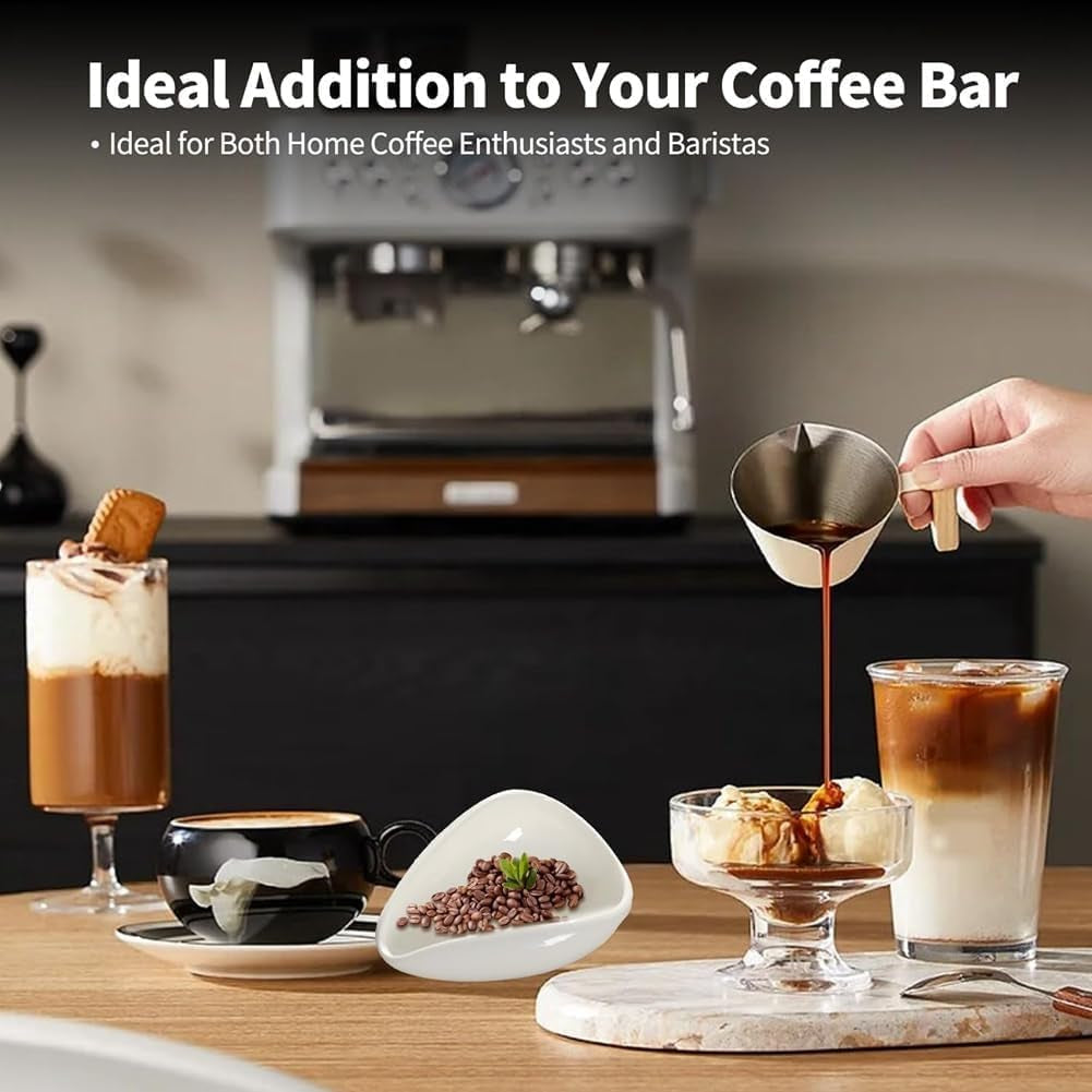 1 Satz Weiß Kaffeebohnen Dosierbecher Und Sprühflasche Set, Keramik-Kaffeebohnen-Dosierbecher & RDT Sprühflasche – Ideal Für Espresso-Liebhaber, Barista-Zubehörset Für Kaffee, Tee, Brauen