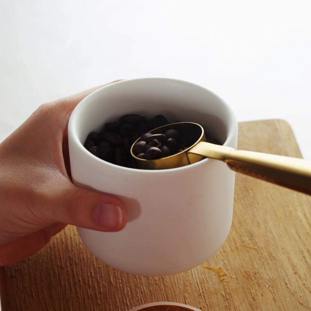 Vorratsdose Mit Deckel, Keramik Zuckerdose Für Kaffee, Tee, Gewürze | Zuckerdose Mit Deckel Aus Bambus, Kaffeedose Luftdicht Küchen Keramikdose Aufbewahrung Dosen Salzdose Keksdose, Weiß 260ML