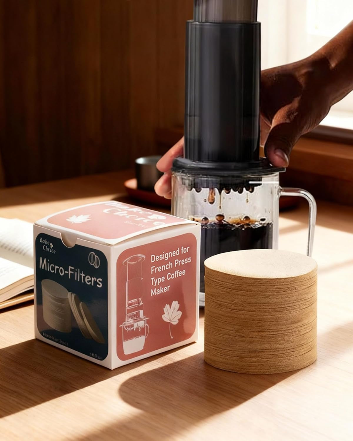 500Er-Pack Aeropress Filter,64 Mm,Einweg & Runde Papierfilter,Kompatibel Mit Aero-Press Kaffeemaschinen,Natürliche Farbe