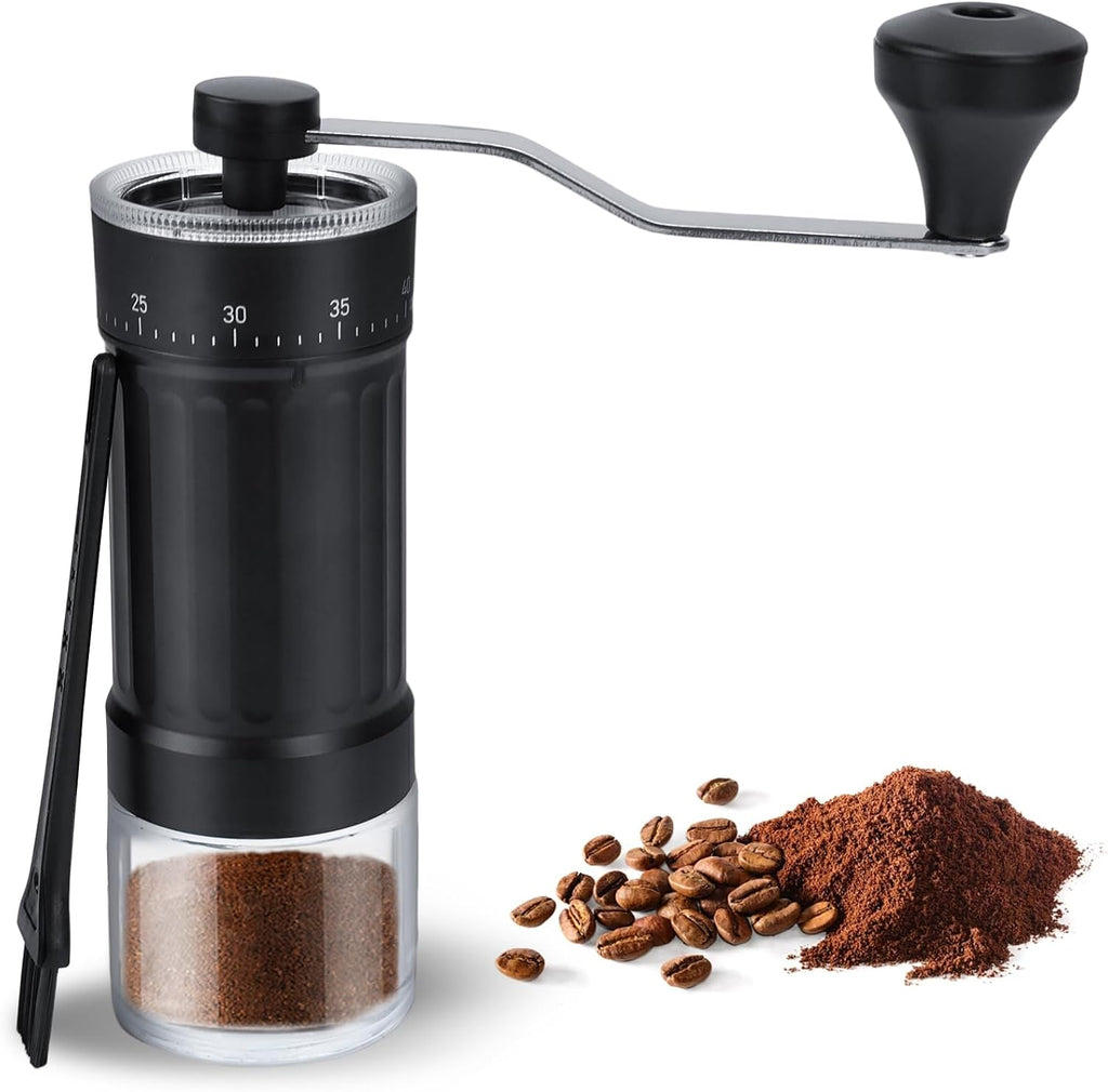 Manuelle Kaffeemühle Handkaffeemühle Keramik Kegelmahlwerk | Hochpräzise, Verstellbarer Mahlgrad, Für Zuhause, Outdoors, Camping