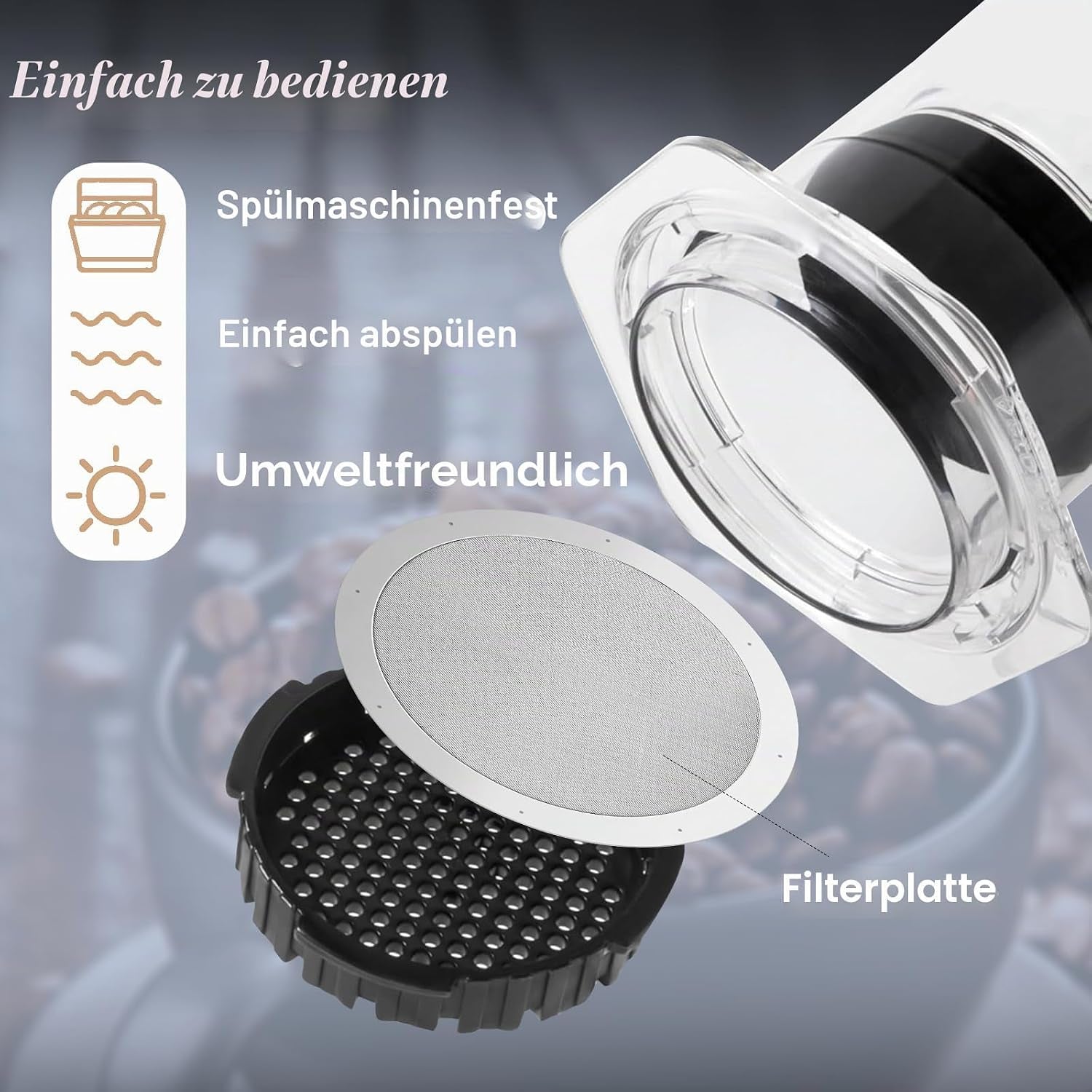 4-Teiliges Puck-Sieb Set, Wiederverwendbarer Edelstahl Kaffeefilter Für Aeropress Kaffeemaschine, Mit 2 Filterplatten, 2 Randfiltern Und 2 Bürsten, 61 Mm Größe.