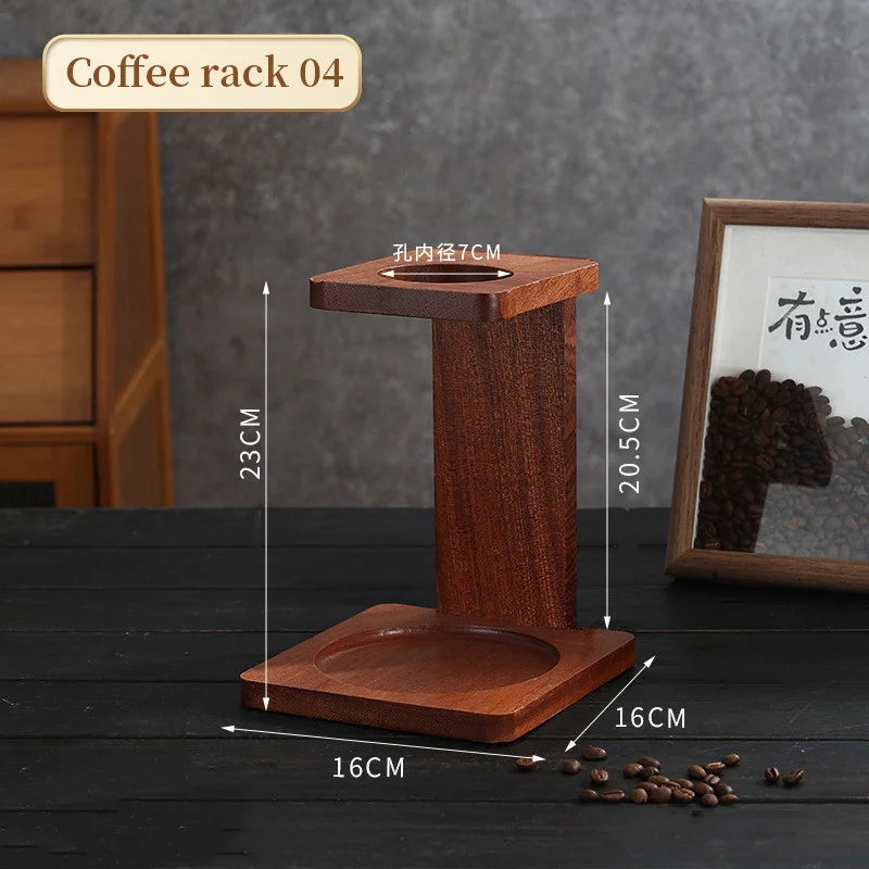Coffee Drip Stand Wood Hand Flushing Coffee Stand Drip Pour over Coffee Stand Bracket Coffee Filter Cup Rack Barista Accessories