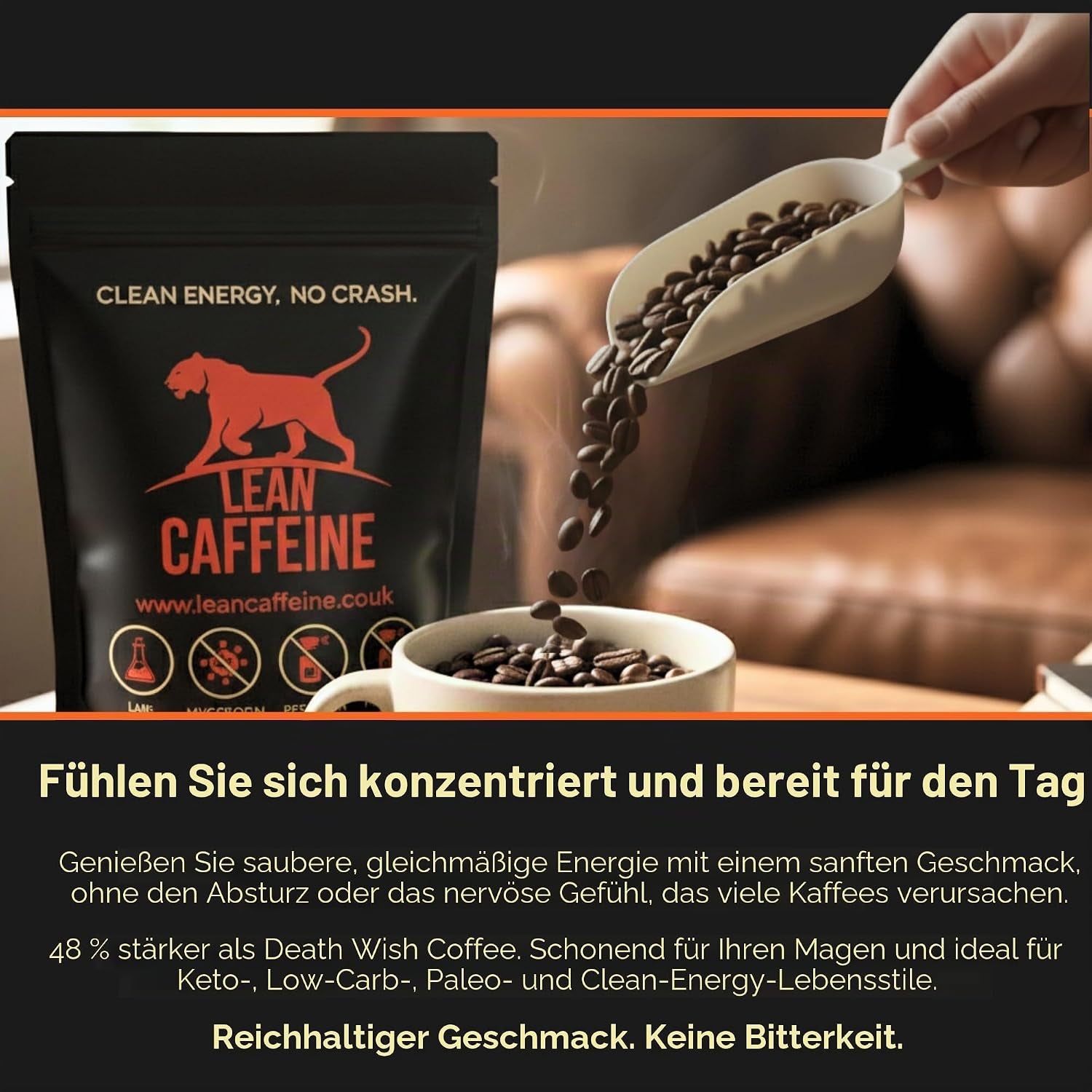 Bulletproof Coffee Kompatibel Berserker Kaffee Bohnen 227G | Labortestierter Kaffee Ohne Mykotoxine, Pestiz. Und Schwermetalle Die Reinsten Und Stärksten Säurearmen Kaffeebohnen 227G