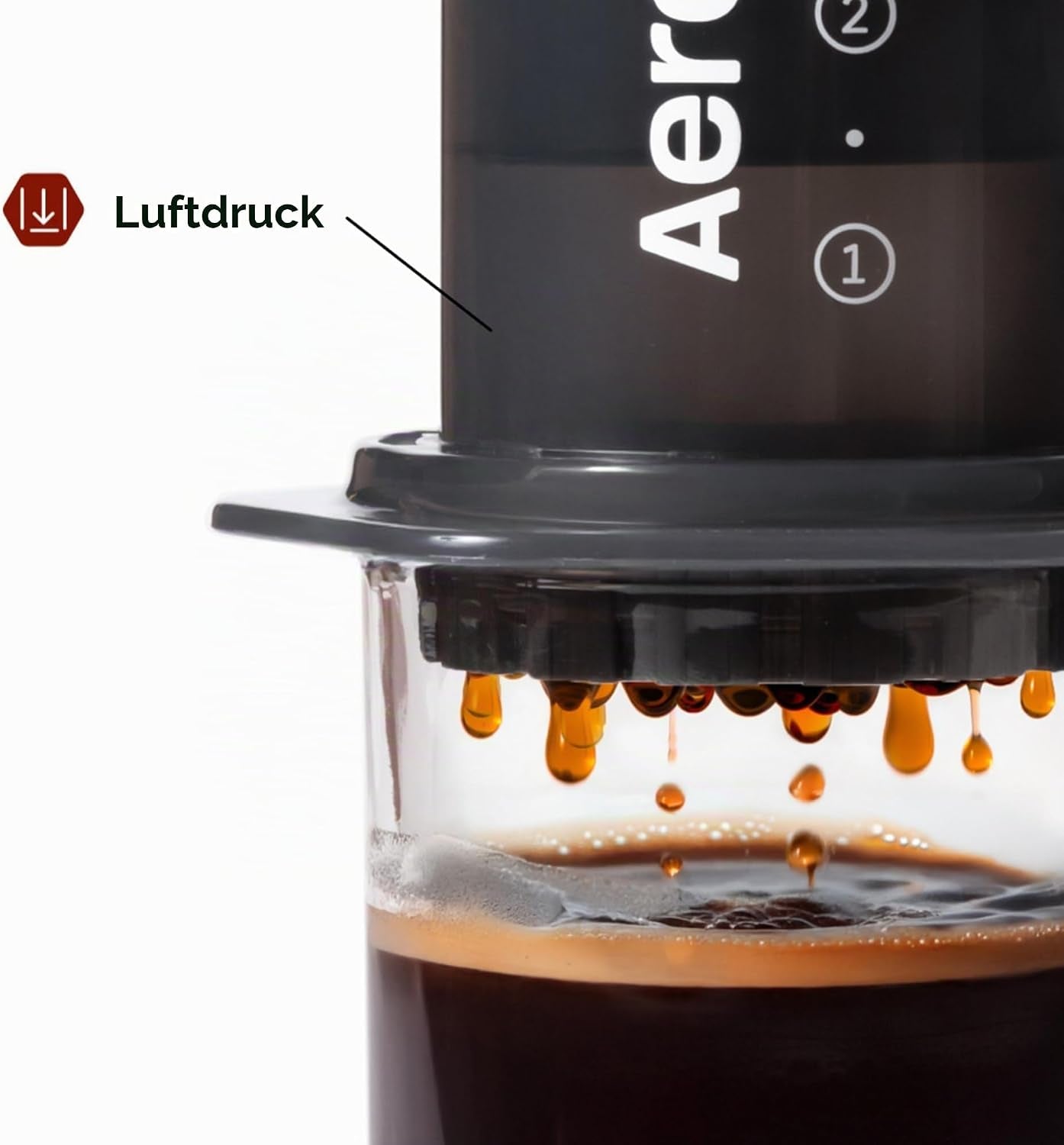 Aeropress Original Kaffee- Und Espressomaschine, Tragbare Kaffeemaschine Auf Barista-Niveau Mit Kammer, Kolben Und Filtern, Schnelle Kaffee- Und Espressomaschine