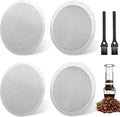 4-Teiliges Puck-Sieb Set, Wiederverwendbarer Edelstahl Kaffeefilter Für Aeropress Kaffeemaschine, Mit 2 Filterplatten, 2 Randfiltern Und 2 Bürsten, 61 Mm Größe.
