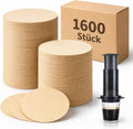 1600 Stück Filter Für Aeropress – 63,5 Mm Kaffeefilter, Ungebleicht | Runde Papierfilter, Naturbraun Für Aeropress Original & Go Sowie Ausgewählte Bialetti Moka Pots Und Espressokocher