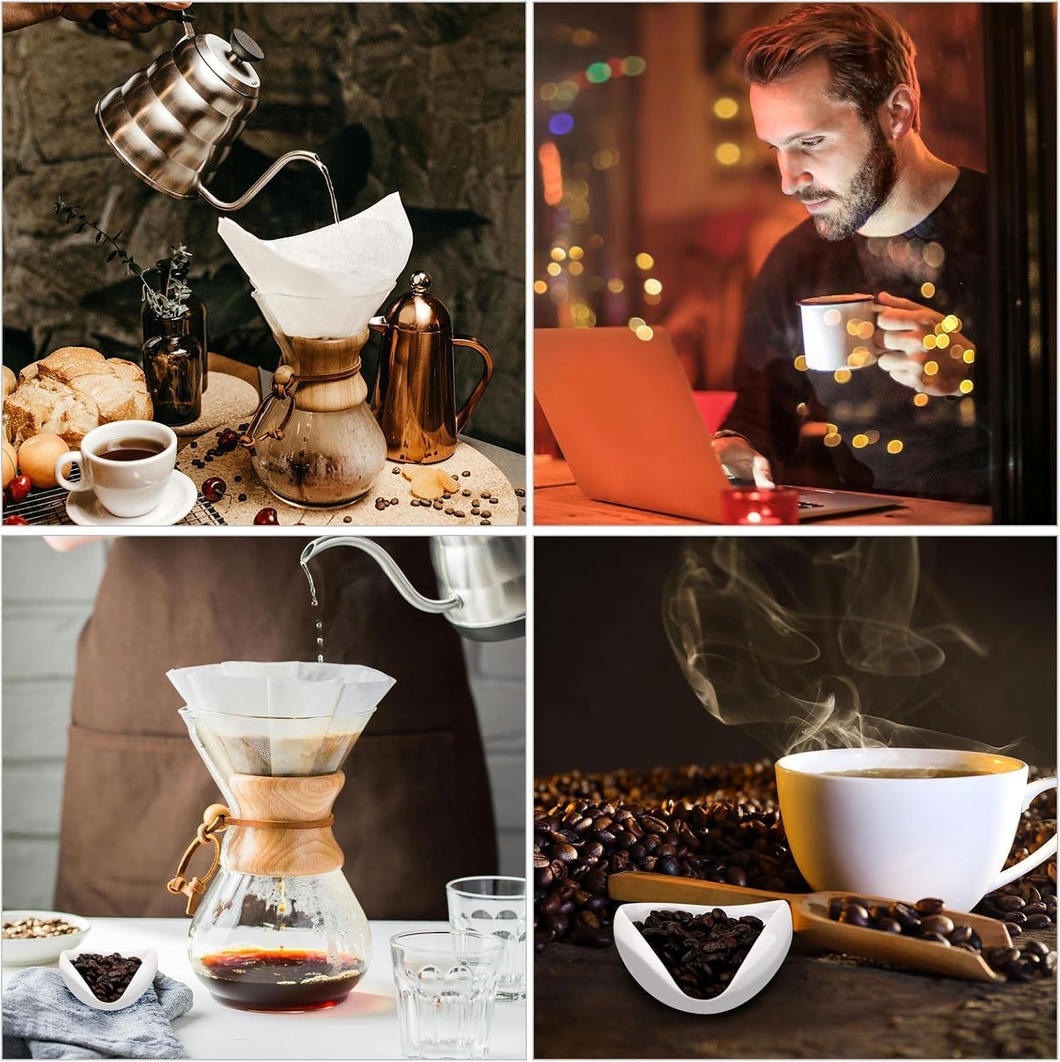 1 Satz Weiß Kaffeebohnen Dosierbecher Und Sprühflasche Set, Keramik-Kaffeebohnen-Dosierbecher & RDT Sprühflasche – Ideal Für Espresso-Liebhaber, Barista-Zubehörset Für Kaffee, Tee, Brauen