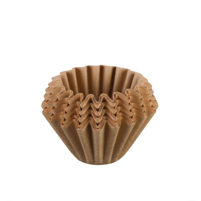 50PCS Kraft Paper Coffee Filter Cups Bowl Shape Origami Hand Brewed Drip Corrugated Disposable Cup for Pour over Espresso