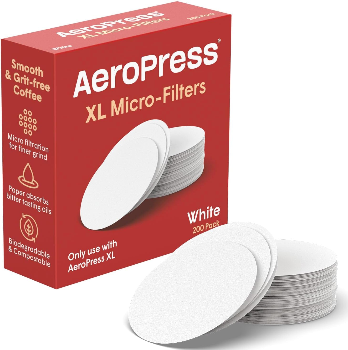 Aeropress XL Ersatzfilterpackung – Mikrofilter Für Aeropress XL Espresso-Kaffeemaschine (200 Stück)