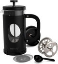 Bonvivo French Press Kaffeebereiter 1L - Schwarz, 8 Tassen | Coffee Maker in Kupfer-Optik - Kaffekanne Aus Glas M. Edelstahl Filter U. Rahmen - Kaffee Presse