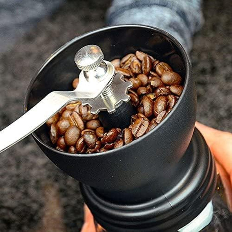 VIA CREMA Kaffeemühle Manuell, Handkaffeemühle Keramikmahlwerk. Coffee Grinder Manual Adjustable Ceramic Blades