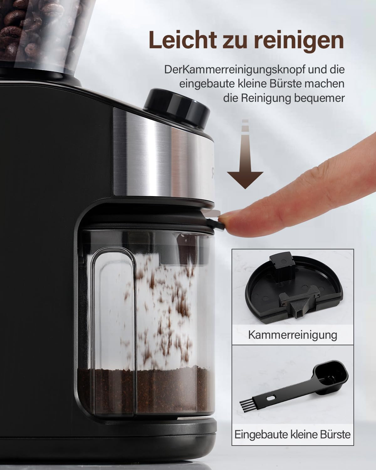 SHARDOR Kaffeemühle Elektrisch Mit 25 Mahlgraden, Elektrische Kaffeemühle | Präziser Digitalanzeige, Scheibenmahlwerk Für Espresso, Tropfkaffee Und French Press, 200W, 200G Bohnenbehälter
