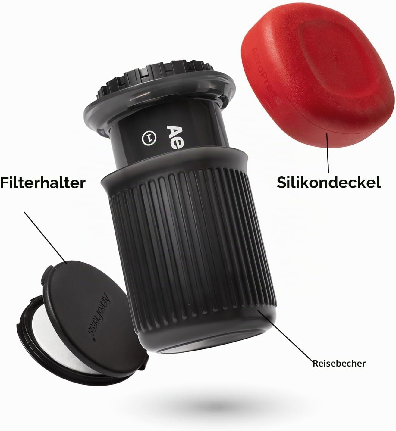 Aeropress Go Extra Kleines Tragbares Kaffeemaschinen-Set, Ideal Für Reisen, Wandern & Camping, All-In-One French Press, Manuelle Espresso- & Pour-Over-Kaffeemaschine, 2 Min Brühzeit