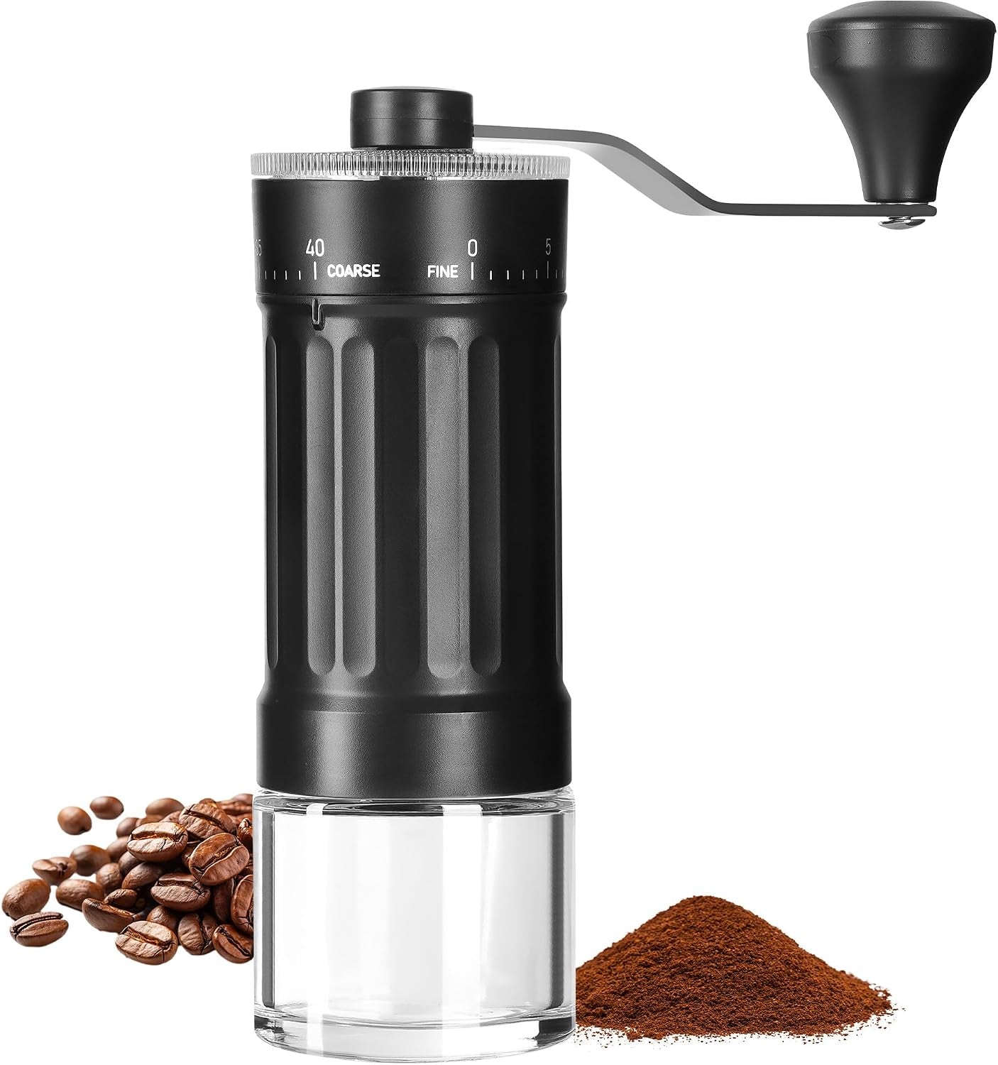 Kaffeemühle Manuell Externer Verstellbarer, Coffee Grinder Mit Hochpräzisem 40-Stufige Einstellung, Kegelmahlwerk Aus Keramik, Abs-Kaffeemühlenkörper