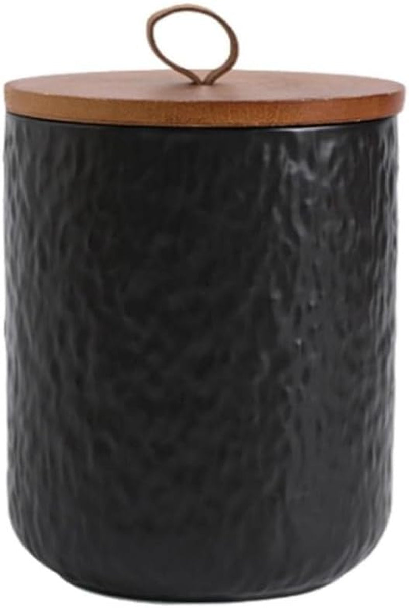 Keramik Vorratsdose Lebensmittel Kaffeebohnen Behälter Keksdose Gewürzgläser Mit Luftdicht Deckel Kaffeedose Für Tee Zucker Kaffee Bohnen Nüsse Gewürze (Schwarz, 420ML) (Schwarz, 420)