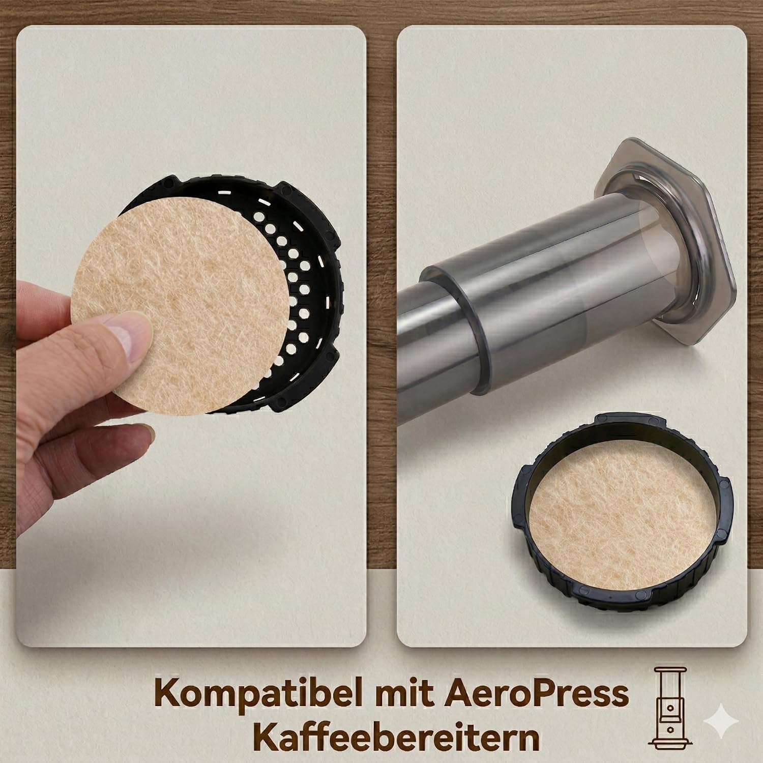 1600 Stück Filter Für Aeropress – 63,5 Mm Kaffeefilter, Ungebleicht | Runde Papierfilter, Naturbraun Für Aeropress Original & Go Sowie Ausgewählte Bialetti Moka Pots Und Espressokocher
