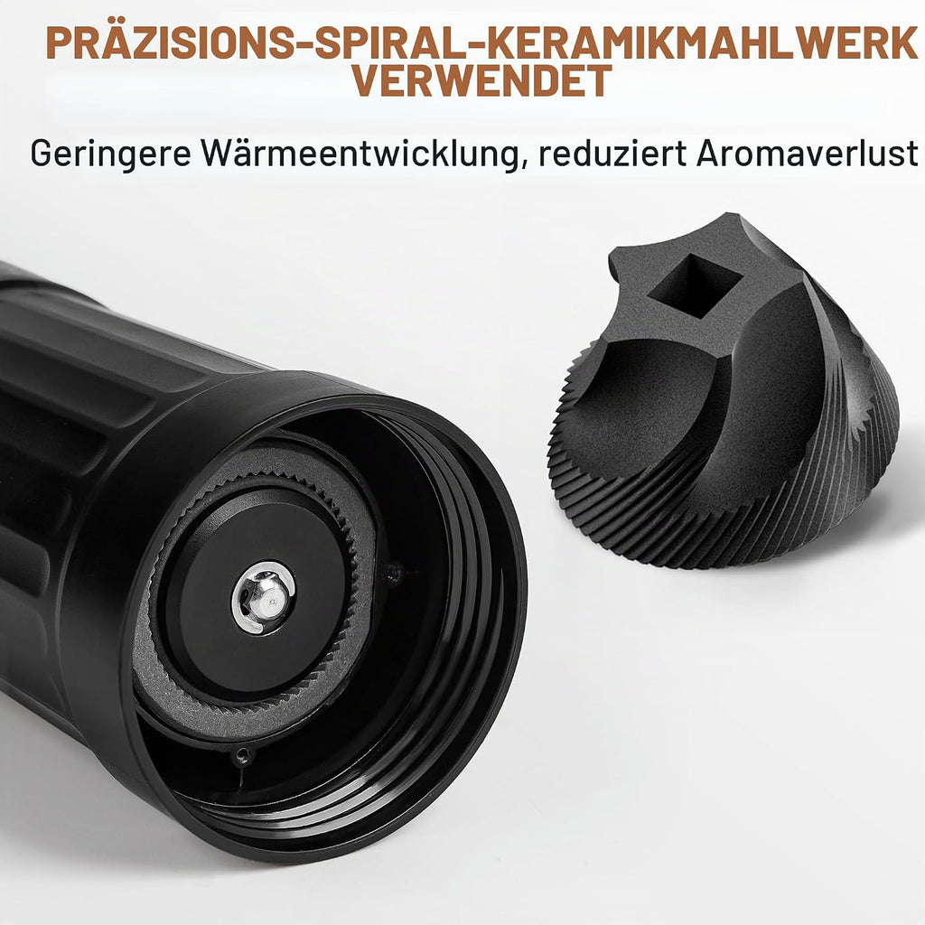 Kaffeemühle Manuell Externer Verstellbarer, Coffee Grinder Mit Hochpräzisem 40-Stufige Einstellung, Kegelmahlwerk Aus Keramik, Abs-Kaffeemühlenkörper