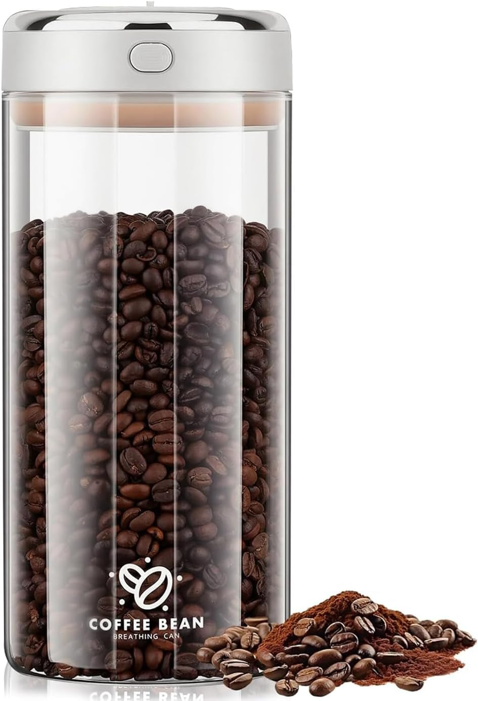 Kaffeebohnen Aufbewahrung 1700Ml Vakuum Kaffeedose Luftdichter Glasbehälter | Mit Datumsanzeiger Für Kaffeebohnen, Kaffeepulver, Tee, Nüsse & Vorräte, Borosilikatglas, 600G Fassungsvermögen