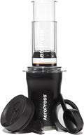 Aeropress Go plus Kleines Tragbares Kaffeemaschinen-Set, Ideal Für Reisen, Camping & Büro, All-In-One French Press, Manuelle Espresso- & Pour-Over-Kaffeemaschine, 2 Min Brühzeit, Schwarz