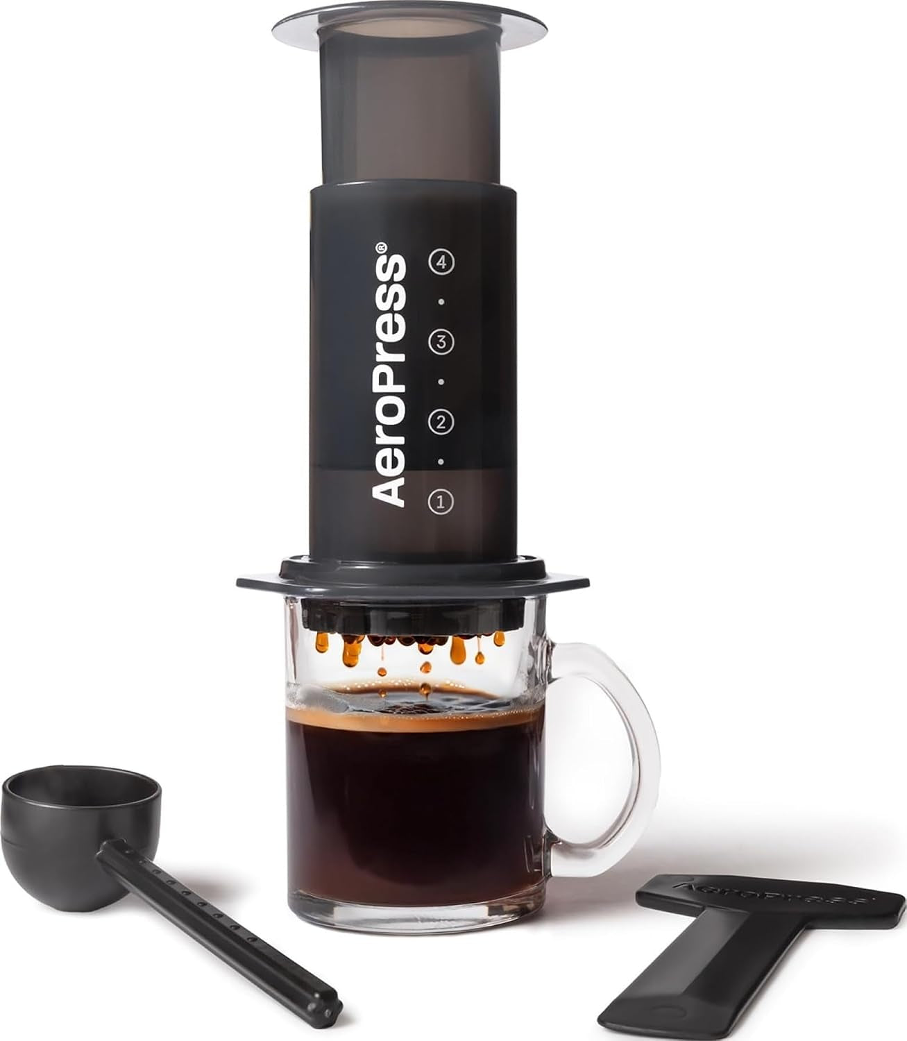 Aeropress Original Kaffee- Und Espressomaschine, Tragbare Kaffeemaschine Auf Barista-Niveau Mit Kammer, Kolben Und Filtern, Schnelle Kaffee- Und Espressomaschine