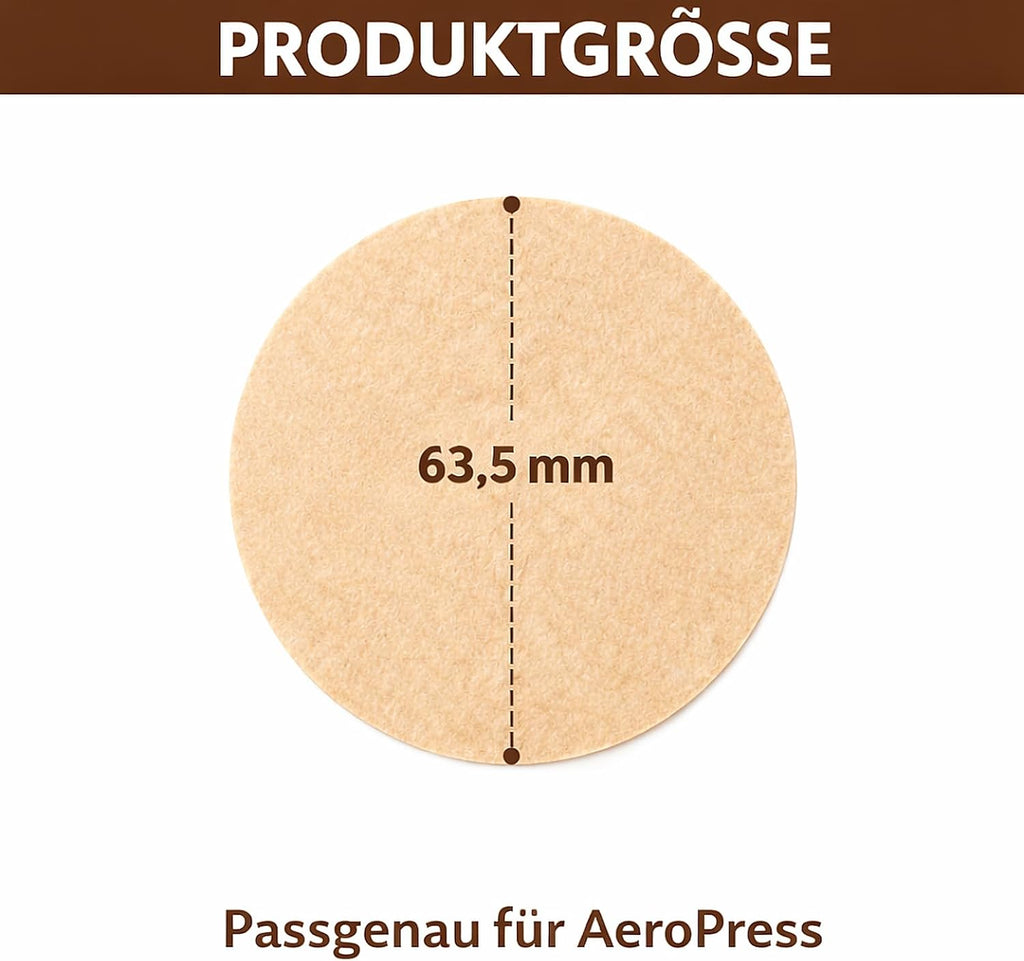 1600 Stück Filter Für Aeropress – 63,5 Mm Kaffeefilter, Ungebleicht | Runde Papierfilter, Naturbraun Für Aeropress Original & Go Sowie Ausgewählte Bialetti Moka Pots Und Espressokocher