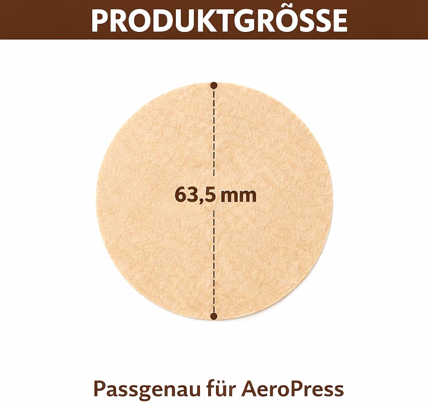 1600 Stück Filter Für Aeropress – 63,5 Mm Kaffeefilter, Ungebleicht | Runde Papierfilter, Naturbraun Für Aeropress Original & Go Sowie Ausgewählte Bialetti Moka Pots Und Espressokocher