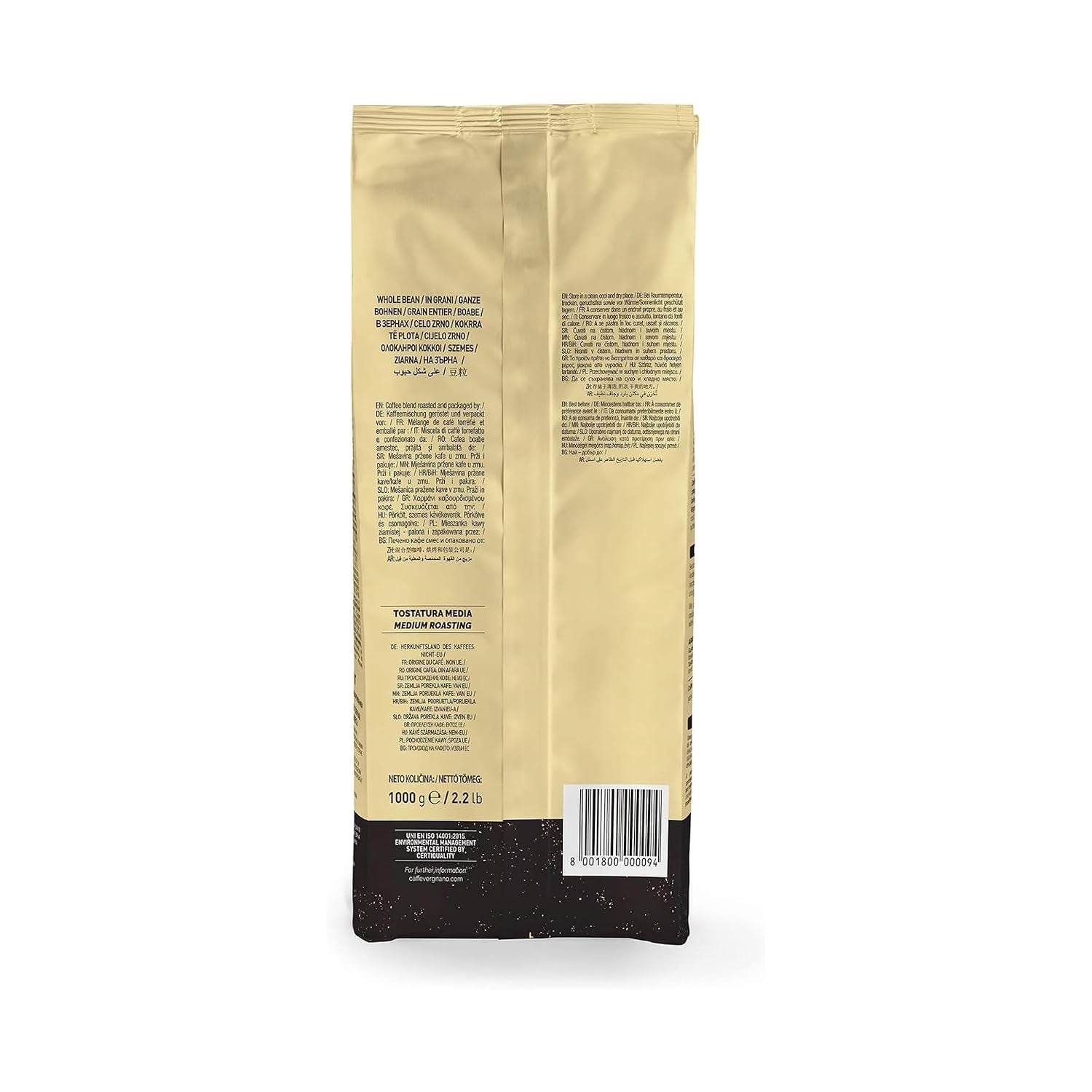 Caffè Vergnano 1882 - Ganze Bohnen Granaroma | 1 Packung, 1 Kg