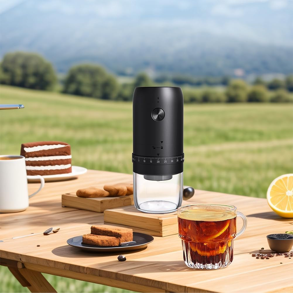 Elektrische Kaffeemühlen, Klein Coffee Grinder Wiederaufladbar, 40 Einstellbare Stufen Elektrische Mahlgerät Mit Keramikkern, 1800Mah Akkubetriebene Kaffeemühle Für Reisen, Camping