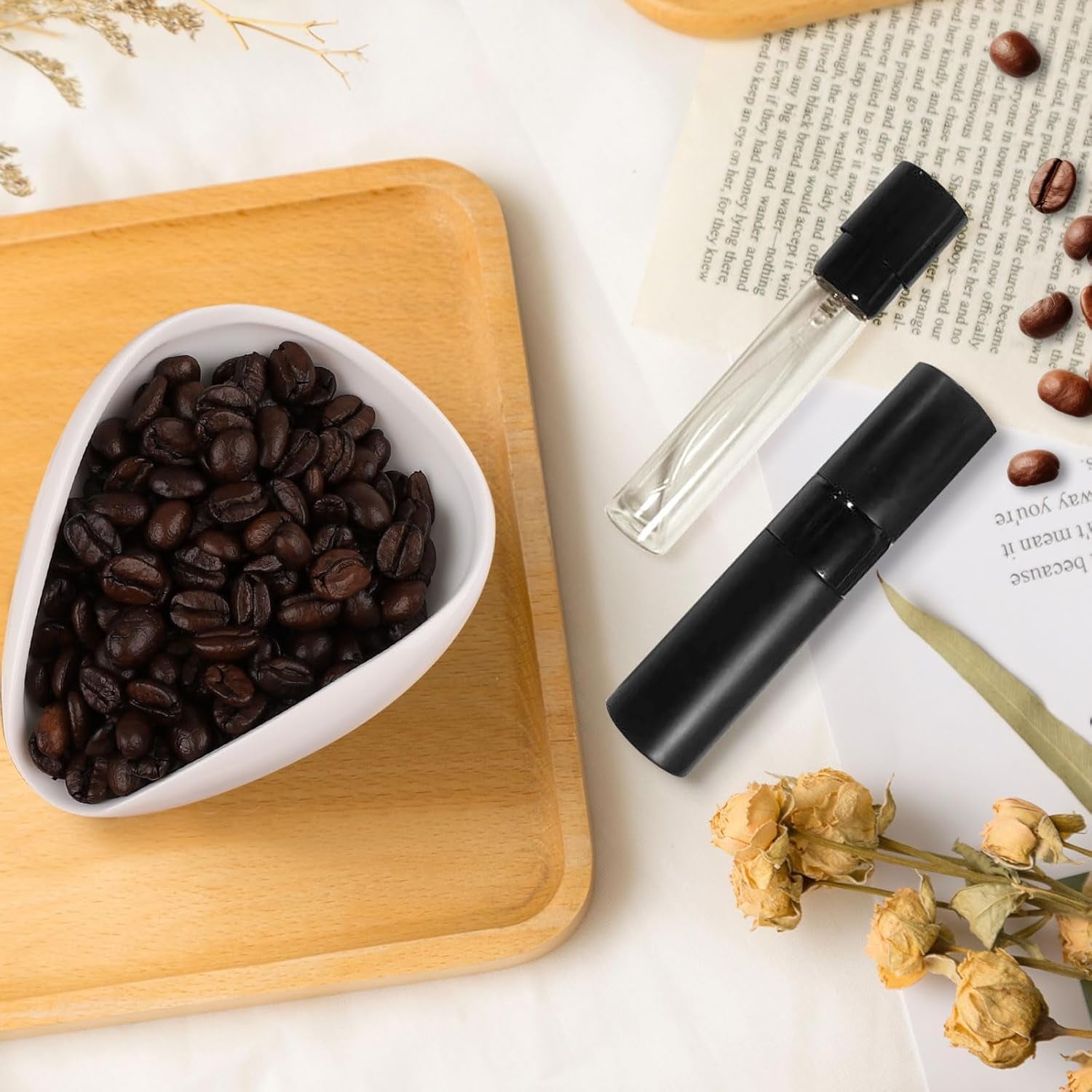 1 Satz Weiß Kaffeebohnen Dosierbecher Und Sprühflasche Set, Keramik-Kaffeebohnen-Dosierbecher & RDT Sprühflasche – Ideal Für Espresso-Liebhaber, Barista-Zubehörset Für Kaffee, Tee, Brauen