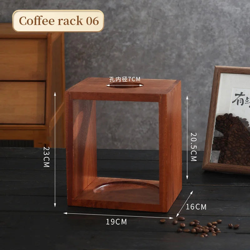 Coffee Drip Stand Wood Hand Flushing Coffee Stand Drip Pour over Coffee Stand Bracket Coffee Filter Cup Rack Barista Accessories
