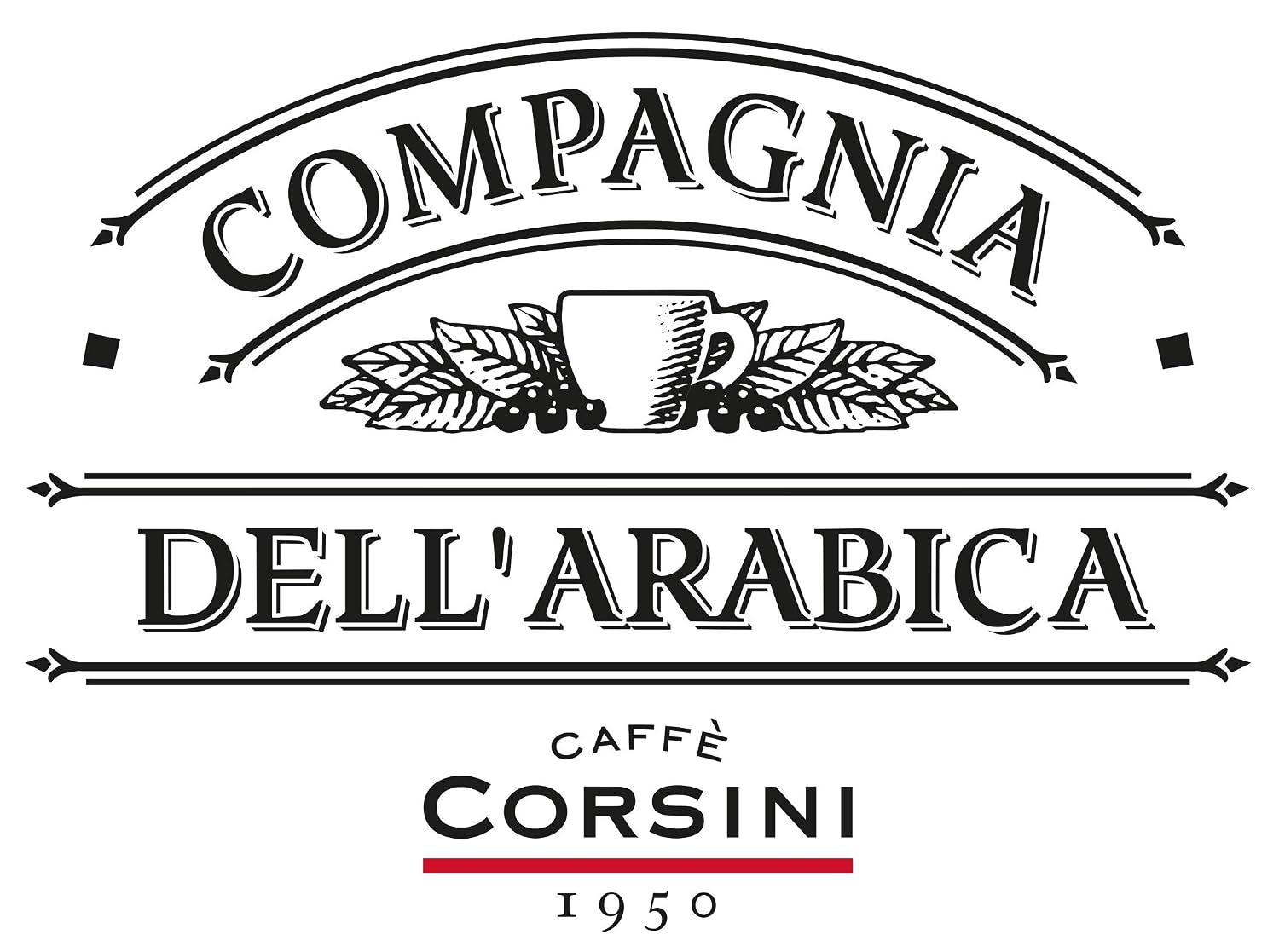 Caffè Corsini - Compagnia Dell'Arabica, Arabica Kaffeebohnen Aromatisch Und Cremig, 1 Kg Packung Geröstete Kaffeebohnen